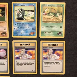 Vintage Pokemon Gym Heroes lot of 8 TCG Blaine Sabrina Poliwag WoTC LP - Image 4