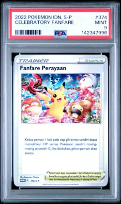 2022 POKEMON INDONESIAN S PROMO #374 CELEBRATORY FANFARE PSA 9 - Image 1