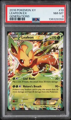 2016 Pokemon Xy Generations Leafeon Ex Generations 10 PSA Nm-mt 8 - Image 1