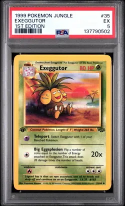 1999 POKEMON JUNGLE 1ST EDITION #35 EXEGGUTOR PSA 5 - Image 1