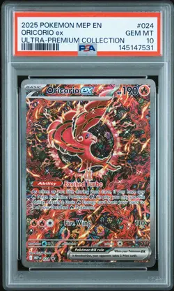 2025 POKEMON MEP EN-ME BLACK STAR PROMO #024 ORICORIO EX PSA 10 - Image 1