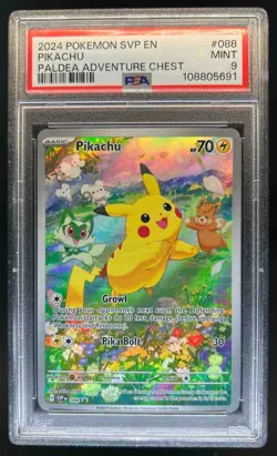 2024 Pokemon SVP Pikachu Paldea Adventure Chest Promo #088 PSA 9 - Image 1