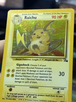 Raichu 14/62 Ditto 3/62 Fossil 1999 Holo Rare Vintage Pokemon Card Lot WOTC - Image 5