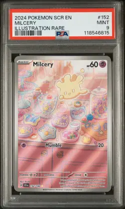 Milcery 2024 Pokemon TCG Stellar Crown English Illustration Rare Card #152 PSA 9 - Image 1