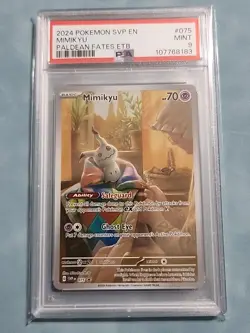 Pokemon Mimikyu Paldean Fates ETB Promo SVP-075 PSA 9 Mint - Image 1