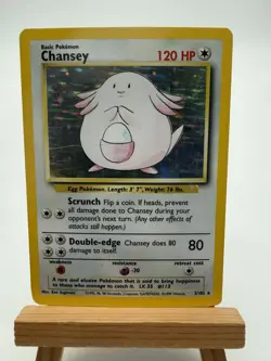 Pokemon Chansey 3/102 Unlimited Base Set Holo 1999 LP/MP - Image 1