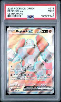 2025 POKEMON DRI EN-DESTINED RIVALS ULTRA RARE #214 REGIROCK EX PSA 9 - Image 1