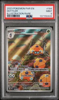 2023 POKEMON PAR EN-PARADOX RIFT ILLUSTRATION RARE #184 DOTTLER PSA 9 - Image 1