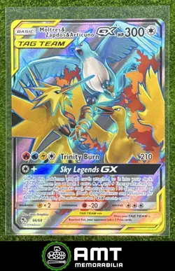 Moltres Zapdos Articuno GX Tag Team 2019 Pokemon SM Hidden Fates #66/68 Rare #1 - Image 1