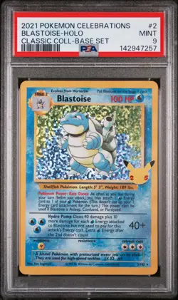 2021 POKEMON CELEBRATIONS CLASSIC COLL #2 BLASTOISE-HOLO PSA 9 - Image 1