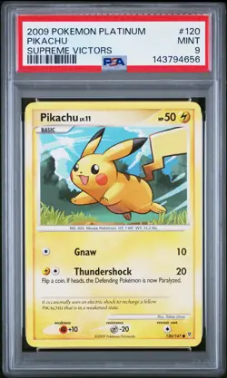 2009 POKEMON PLATINUM SUPREME VICTORS #120 PIKACHU PSA 9 - Image 1
