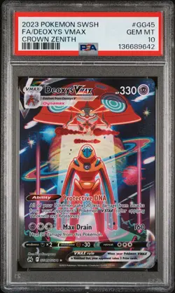 2023 POKEMON SWORD & SHIELD CROWN ZENITH #GG45 FULL ART/DEOXYS VMAX PSA 10 - Image 1