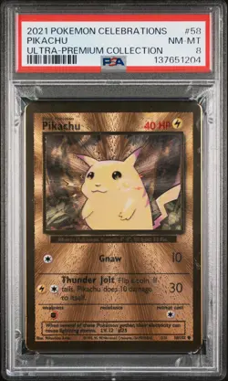 2021 POKEMON CELEBRATIONS ULTRA-PREM COLLECTION #58 PIKACHU PSA 8 - Image 1