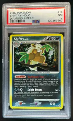 2007 Pokemon Diamond & Pearl Shiftry Holo #14/130 PSA 7 - Image 1