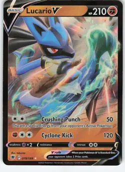 Lucario V 078/189 Ultra Rare Holo SWSH10: Astral Radiance NM Pokemon - Image 1