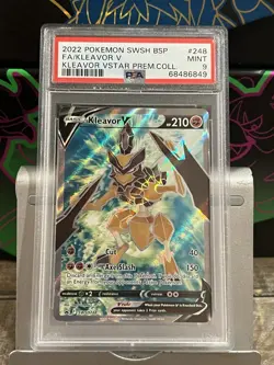 Pokemon 2022 Kleavor v SWSH248 Ultra Rare Black Star Promos #248 PSA MINT 9 - Image 1