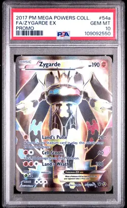 2017 POKEMON MEGA POWERS COLL PROMO #54A FULL ART/ZYGARDE EX PSA 10 - Image 1