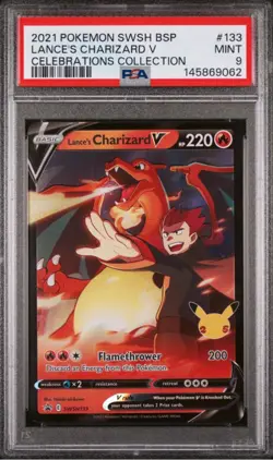 Pokemon 2021 Lance's Charizard V SWSH133 Sword & Shield Promo Holo PSA 9 - Image 1