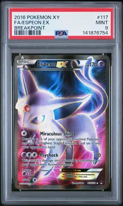 2016 POKEMON XY BREAKPOINT #117 FULL ART/ESPEON EX PSA 9 - Image 1