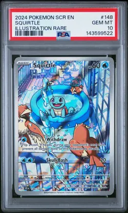 2024 POKEMON SCR EN-STELLAR CROWN ILLUSTRATION RARE #148 SQUIRTLE PSA 10 - Image 1