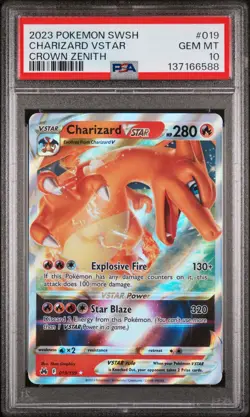 2023 POKEMON SWORD & SHIELD CROWN ZENITH #019 CHARIZARD VSTAR PSA 10 - Image 1