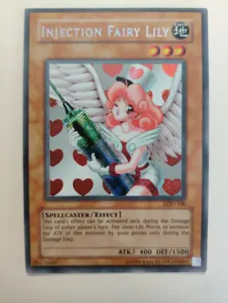 Yugioh! Injection Fairy Lily LOD-100 Secret Rare LP - Image 2