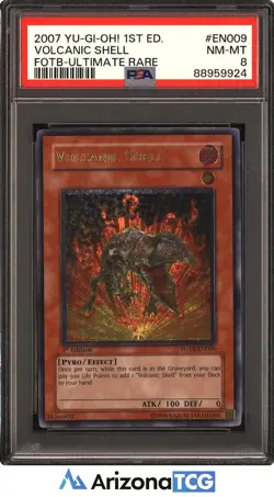 Yu-Gi-Oh 2007 Volcanic Shell FOTB-EN009 First Edition Ultimate Rare PSA 8 - Image 1