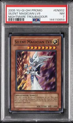 2005 YU-GI-OH! PROMO NIGHTMARE TROUBADOUR GAME #EN002 SILENT MAGICIAN LV8 PSA 7 - Image 1