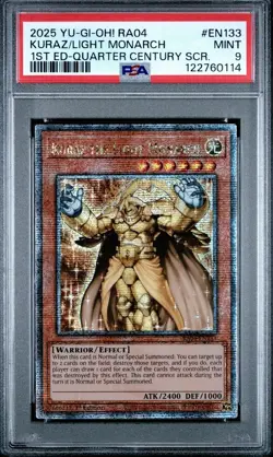 PSA 9 Kuraz The Light Monar | 1st Ed Quarter Century Stampede | QCSR | YU-GI-OH! - Image 1