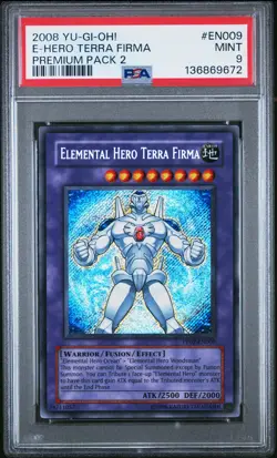 2008 YU-GI-OH! PREM PACK 2 #EN009 ELEMENTAL HERO TERRA FIRMA PSA 9 - Image 1