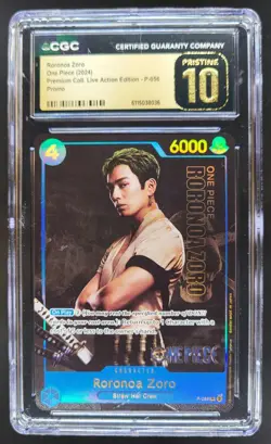 2024 ONE PIECE CCG RORONOA ZORO LIVE ACTION PROMO P-056 CGC 10 PRISTINE B PT - Image 1
