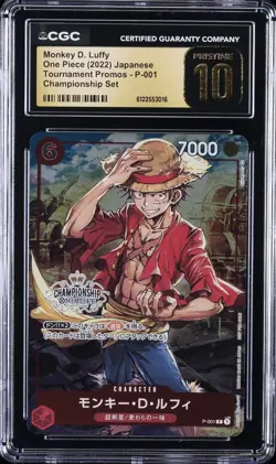 2022 ONE PIECE JPN TOURNAMENT PROMOS - CHAMP SET MONKEY D. LUFFY CGC 10 PRISTINE - Image 1