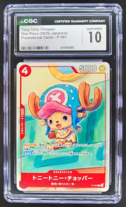 2025 ONE PIECE CCG JAPANESE TONY TONY CHOPPER PROMO P-101 CGC 10 B PT - Image 1
