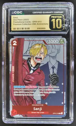 2022 ONE PIECE CCG SANJI PROMO 25TH OP01-013 CGC 10 PRISTINE C PT - Image 1