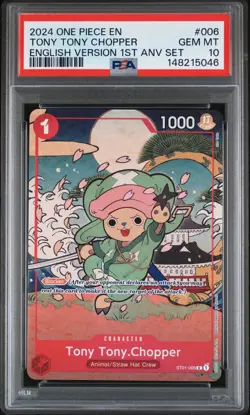 2024 ONE PIECE ENGLISH VERSION 1ST ANV SET #006 TONY TONY CHOPPER PSA 10 - Image 1