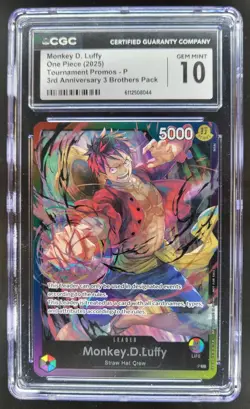 2025 ONE PIECE CCG MONKEY D. LUFFY PROMO CGC 10 C PT - Image 1