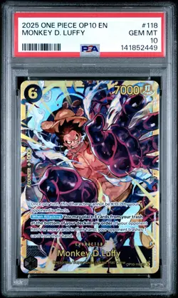 2025 ONE PIECE OP10-ROYAL BLOOD #118 MONKEY D. LUFFY PSA 10 - Image 1