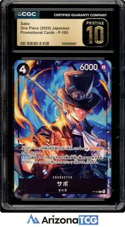 One Piece 2025 Sabo P-105 Japanese Promo BLACK LABEL CGC 10 - Image 1