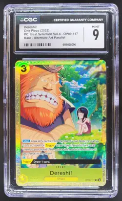 2025 ONE PIECE CCG DERESHI! RARE ALTERNATE ART OP09-117 CGC 9 A PT - Image 1