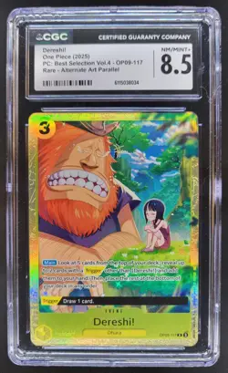 2025 ONE PIECE CCG DERESHI! RARE ALTERNATE ART OP09-117 CGC 8.5 A PT - Image 1