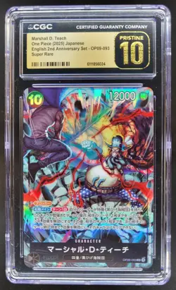 2025 ONE PIECE CCG JPN MARSHALL D TEACH SUPER RARE OP09-093 CGC 10 PRISTINE B PT - Image 1