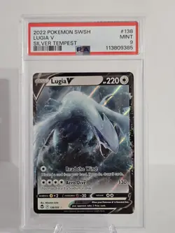 2022 Pokemon SWSH Silver Tempest Lugia v Ultra Rare Holo Card #138/195 PSA 9 - Image 1