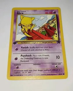 Vintage 1st Edition ABRA 49/82 Team Rocket Pokemon Card NM 🌟 Super Clean 2000 - Image 1