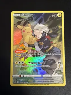 Pikachu & Akari TG05/TG30 Lost Origin Trainer Gallery NM Ultra Rare Pokemon Card - Image 1