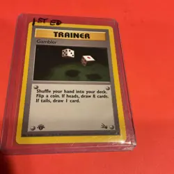 Pokemon Card 1st Edition Gambler Fossil 60/62 - Image 1