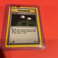 Pokemon Card 1st Edition Gambler Fossil 60/62 - Image 2