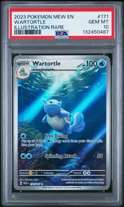 PSA 10 WARTORTLE 171/165 | 151 IR Full Art Graded Pokemon Card - Image 1