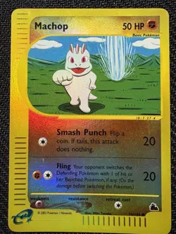 Pokemon TCG Machop Skyridge Reverse Holo 74/144 E Reader LP Vintage WotC Card - Image 1
