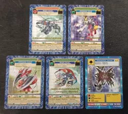 Digimon 5 Card Gold Text Lot Digi-Battle Series 4 NM Wargrowlmon Taomon - Image 1