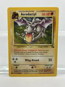 Pokemon TCG Aerodactyl Fossil Holo Card 1/62 Unlimited Rare | LP - Image 1